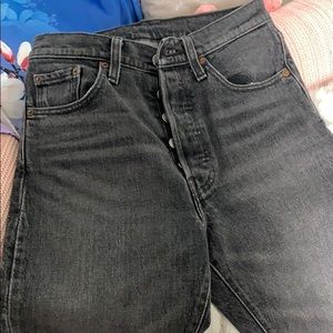 Levi’s 501 Button Fly size 25 washed out black